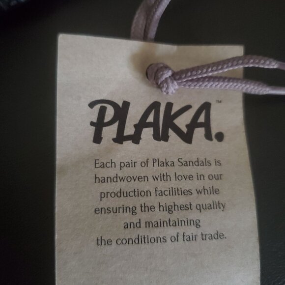 Plaka Flat Sandals Womens Slip-on size 11 brown color hand woven strappy new - Picture 10 of 12